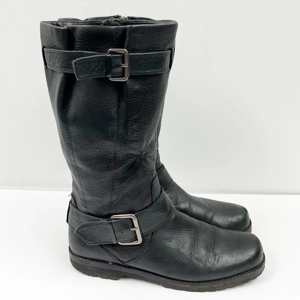 Gentle Souls Buckled Up black leather side zipper buckle Boots SZ 9 - Picture 1 of 13